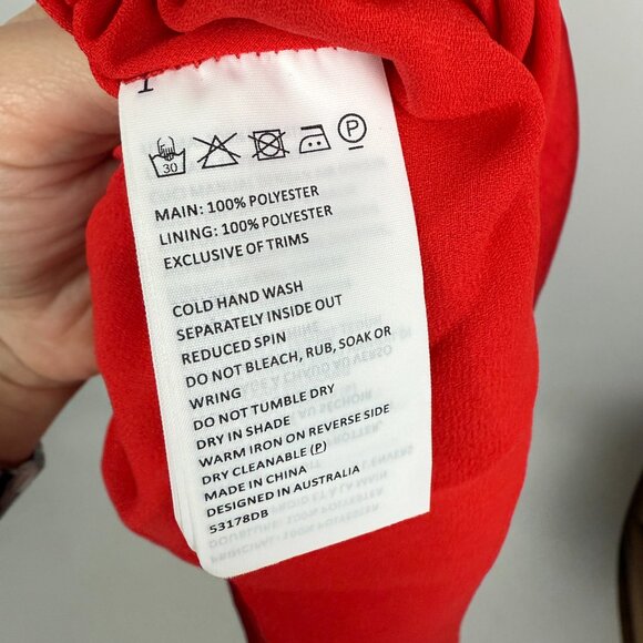 NWT Bardot Satin Cowl Neck Sleeveless Midi Dress Fire Red Size 6 Small - Picture 9 of 12